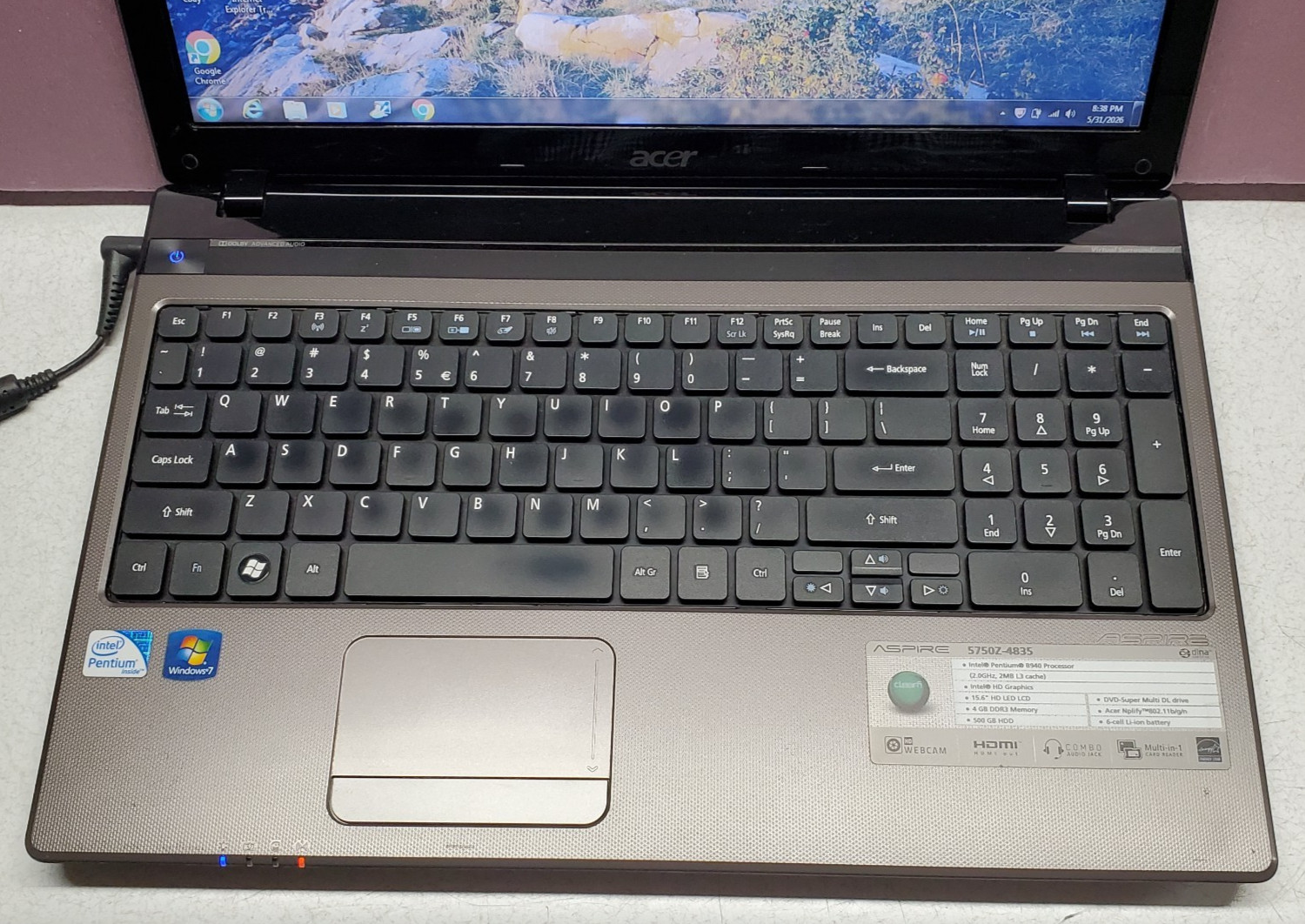 Acer Aspire 5750Z-4835 /Pentium B940 2.0GHz/8G Ram/250G SSD/Win7H