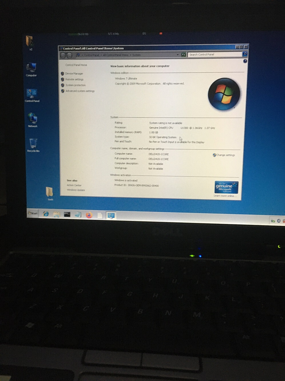 Dell Latitude D420 Core Solo Laptop, 30GB HD, 1GB RAM, 14″ screen