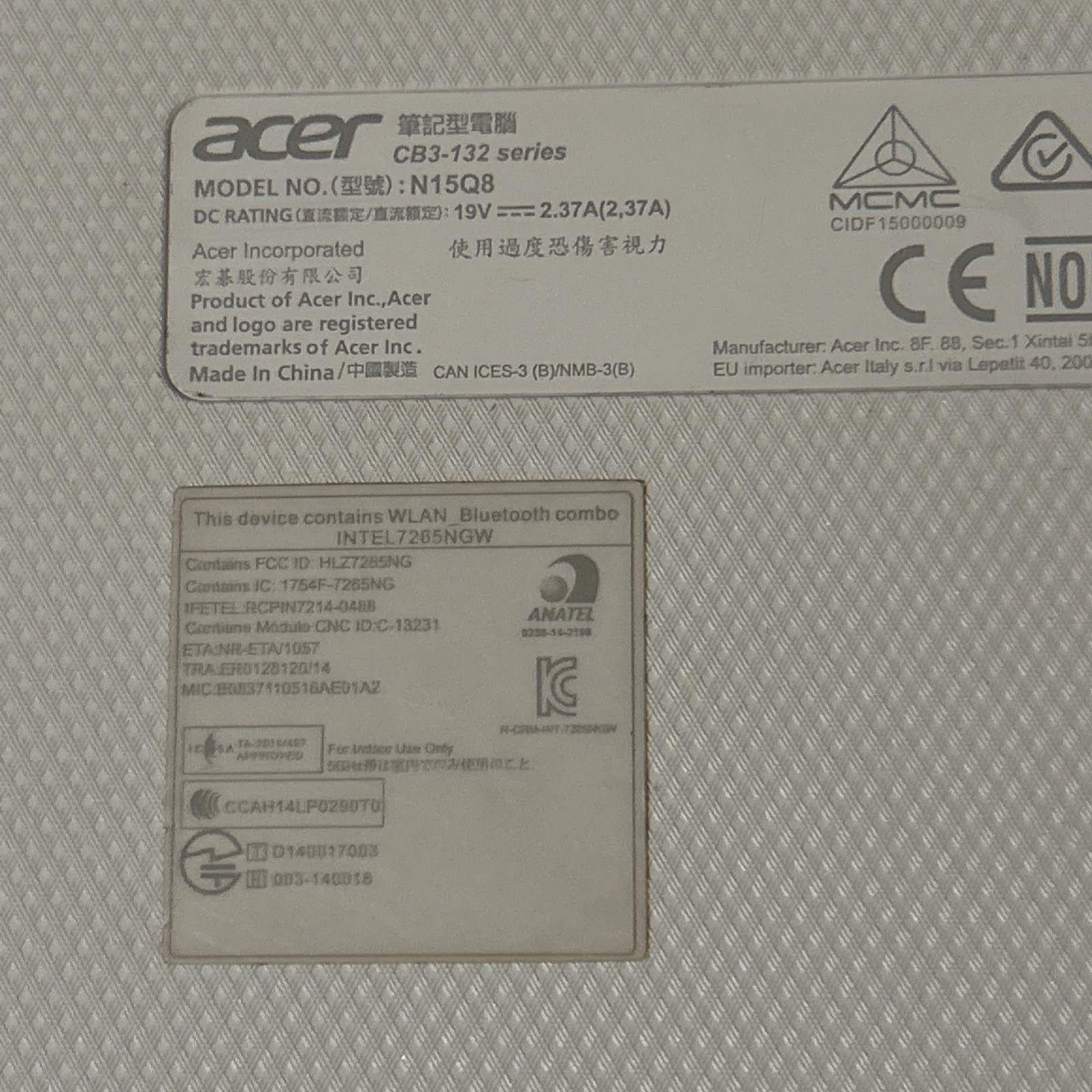 Acer Chromebook 11 CB3-131 11.6″ White Laptop – With Charger – Tested & Working