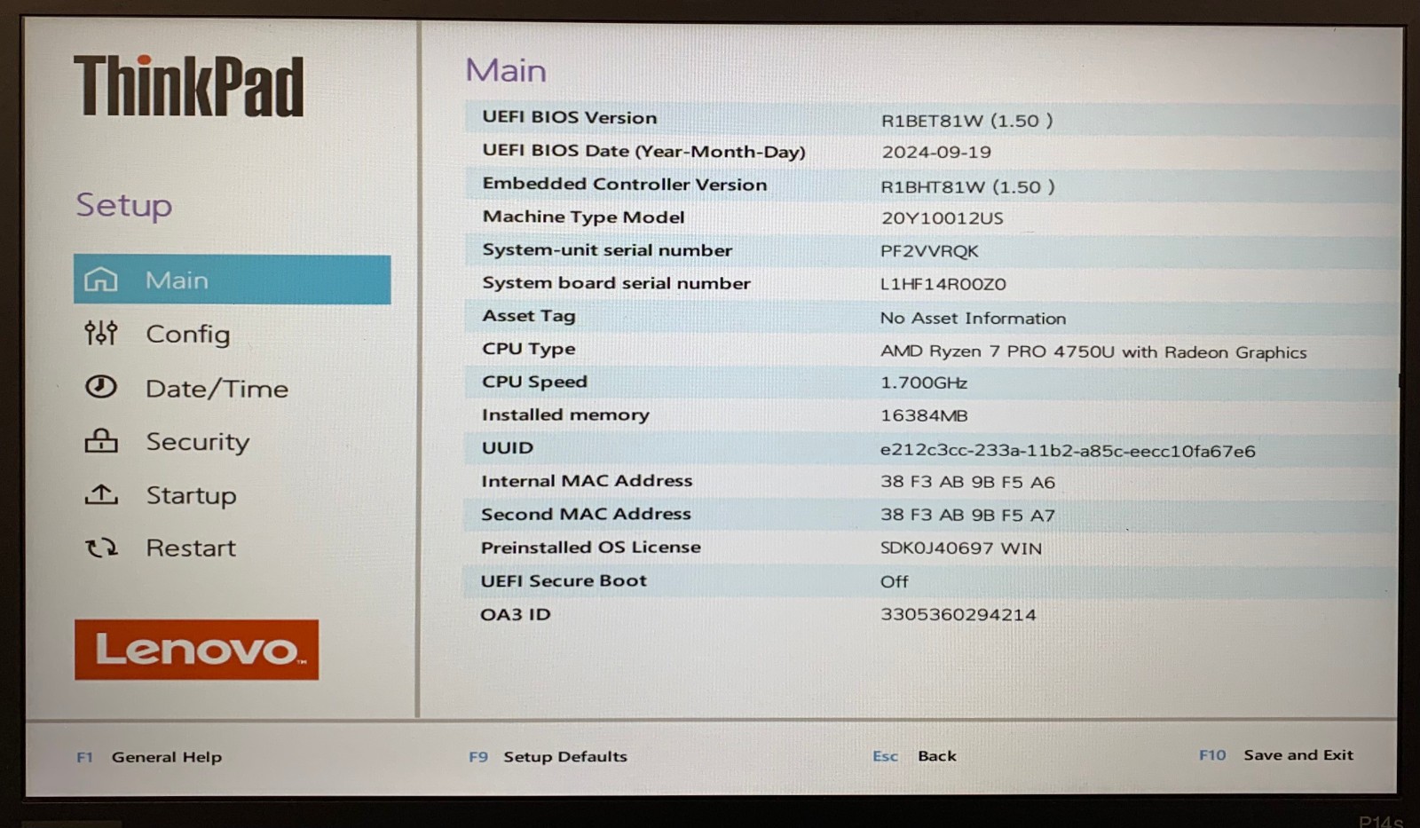 Lenovo ThinkPad P14s Gen 1 14″ Laptop AMD Ryzen 7 PRO 4750U 16GB RAM 512GB NVMe