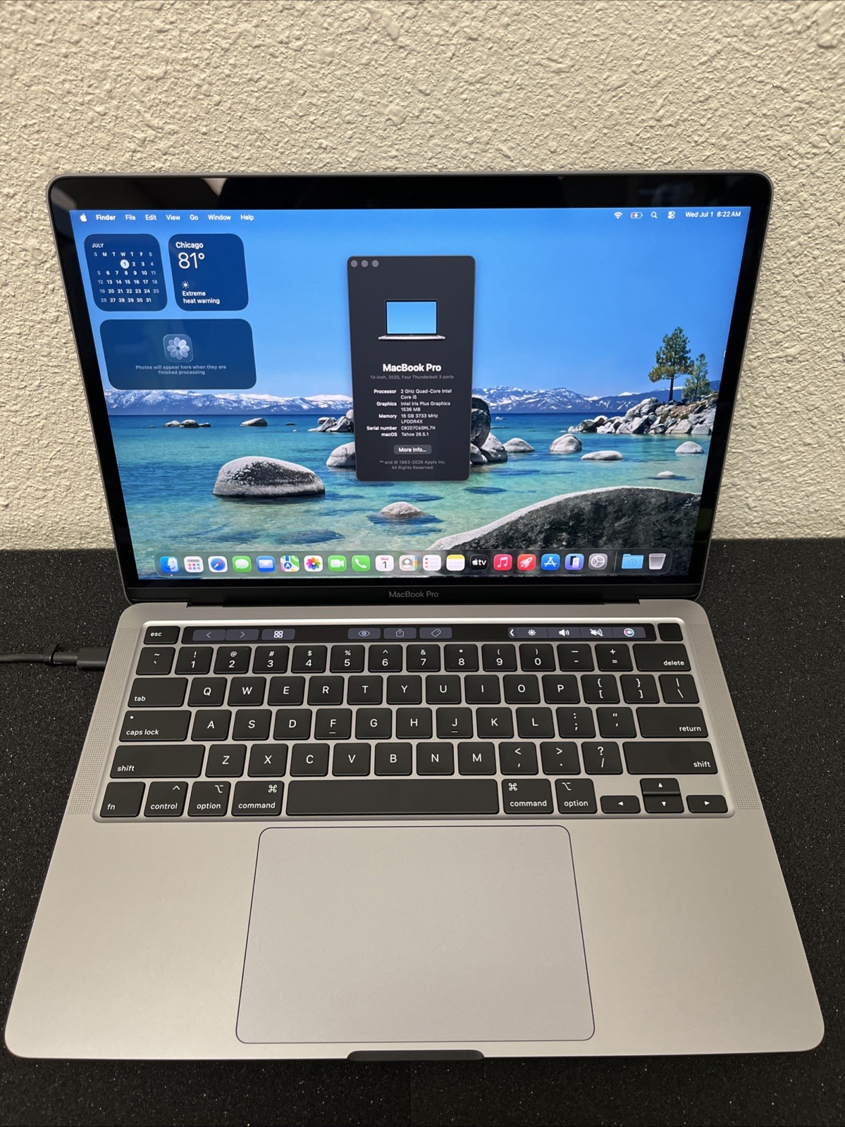 Apple MacBook Pro 2020 A2251 13.3″ i5-1038NG7 16GB 500GB NVME Laptop- Grade B