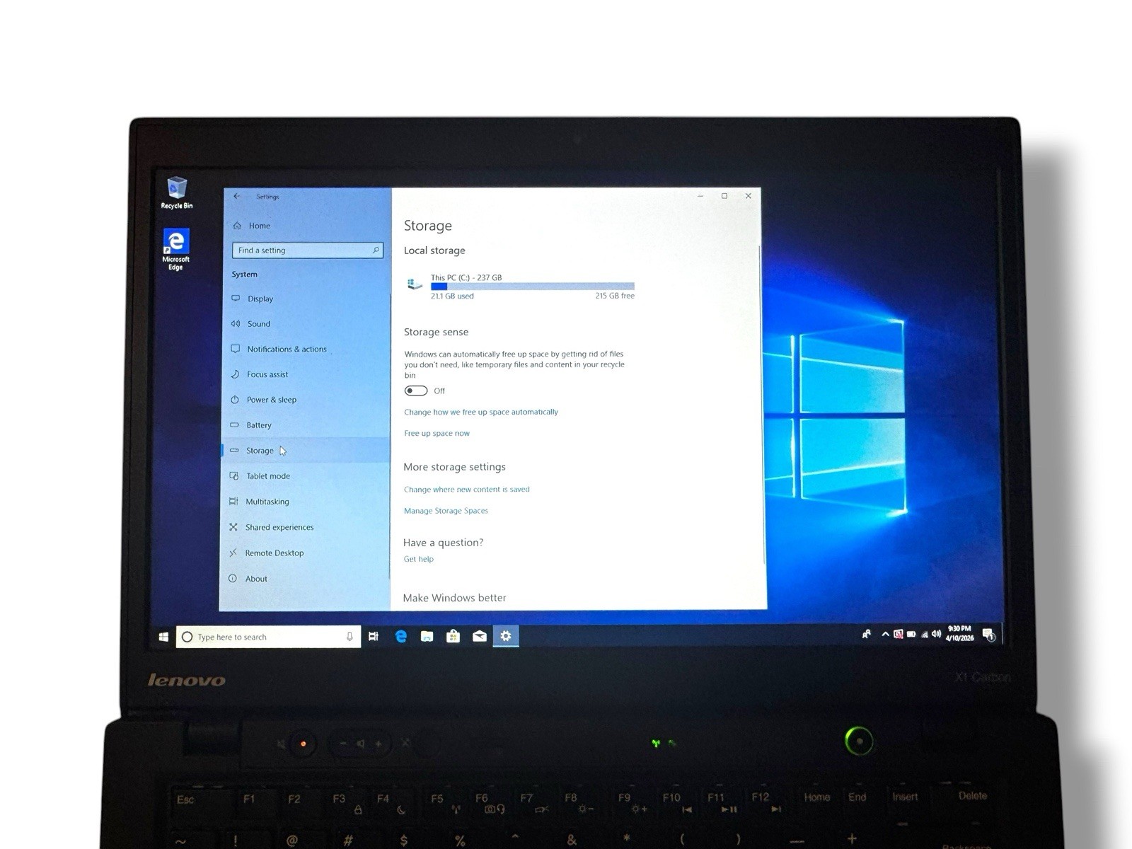 Lenovo ThinkPad X1 Carbon i5-3427U 8GB RAM 240GB SSD Win10 Pro