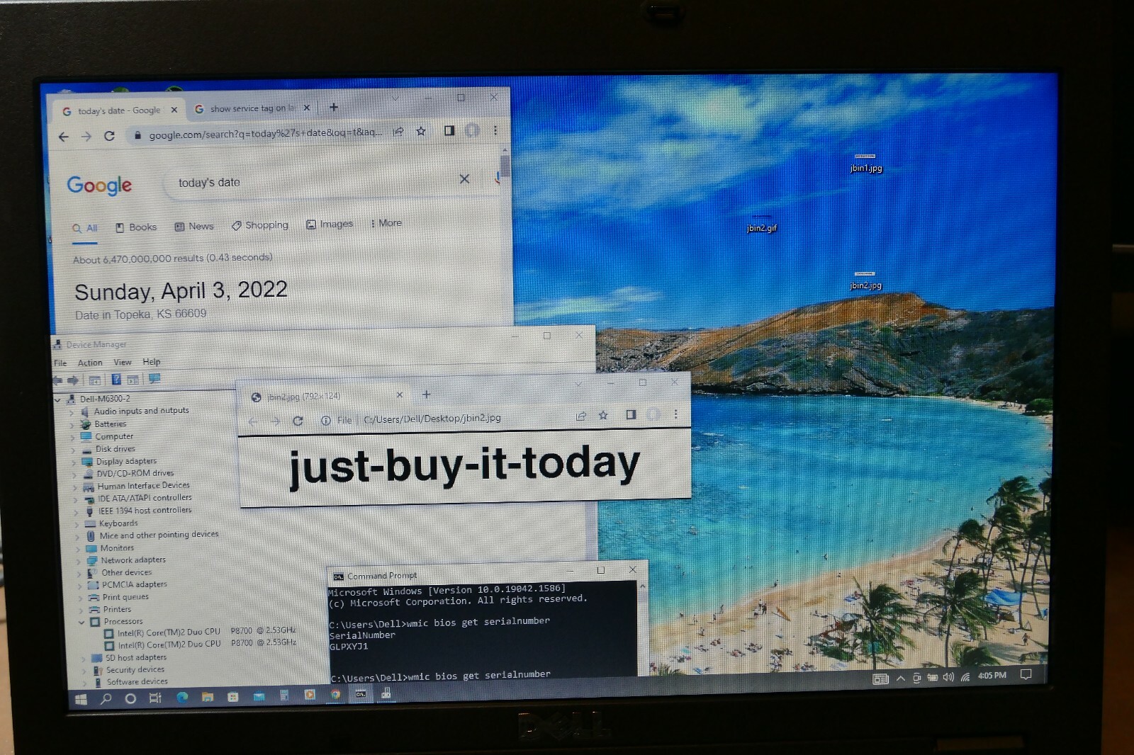 DELL Latitude E5400 2.53GHz, 4GB, 80GB HD, Blue Tooth #GLPXYJ1