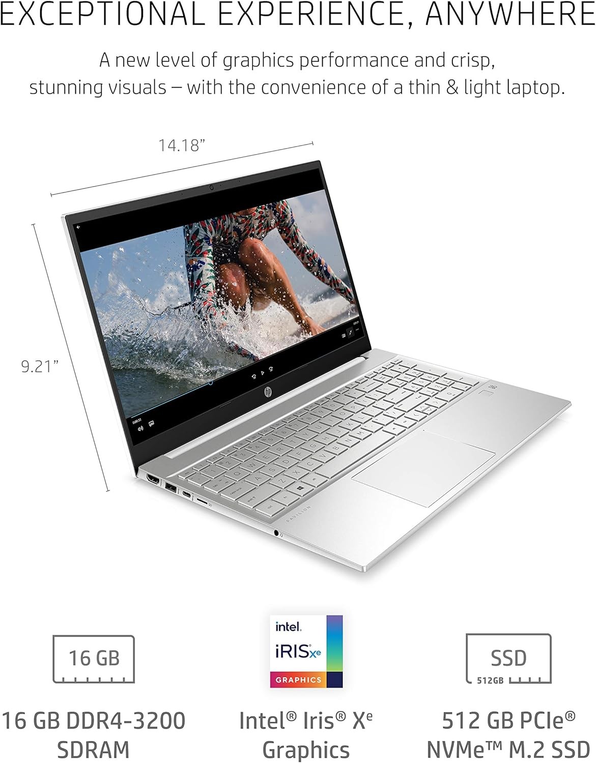 New HP Pavilion 15-eg0021nr 15.6 FHD i7-1165G7 16GB 512 GB PCIe WIN11/10 Pro