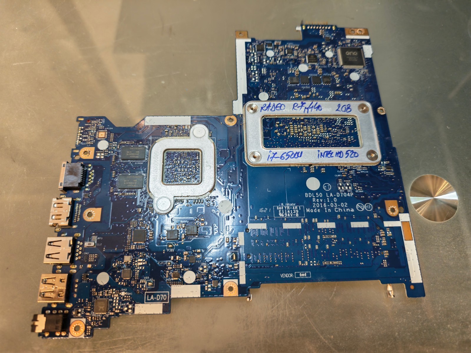HP 15-AY 250 G6 G5 15-AC MOTHERBOARD LA-D704P I7-6500U AMD R7 M440 INTEL 520 #