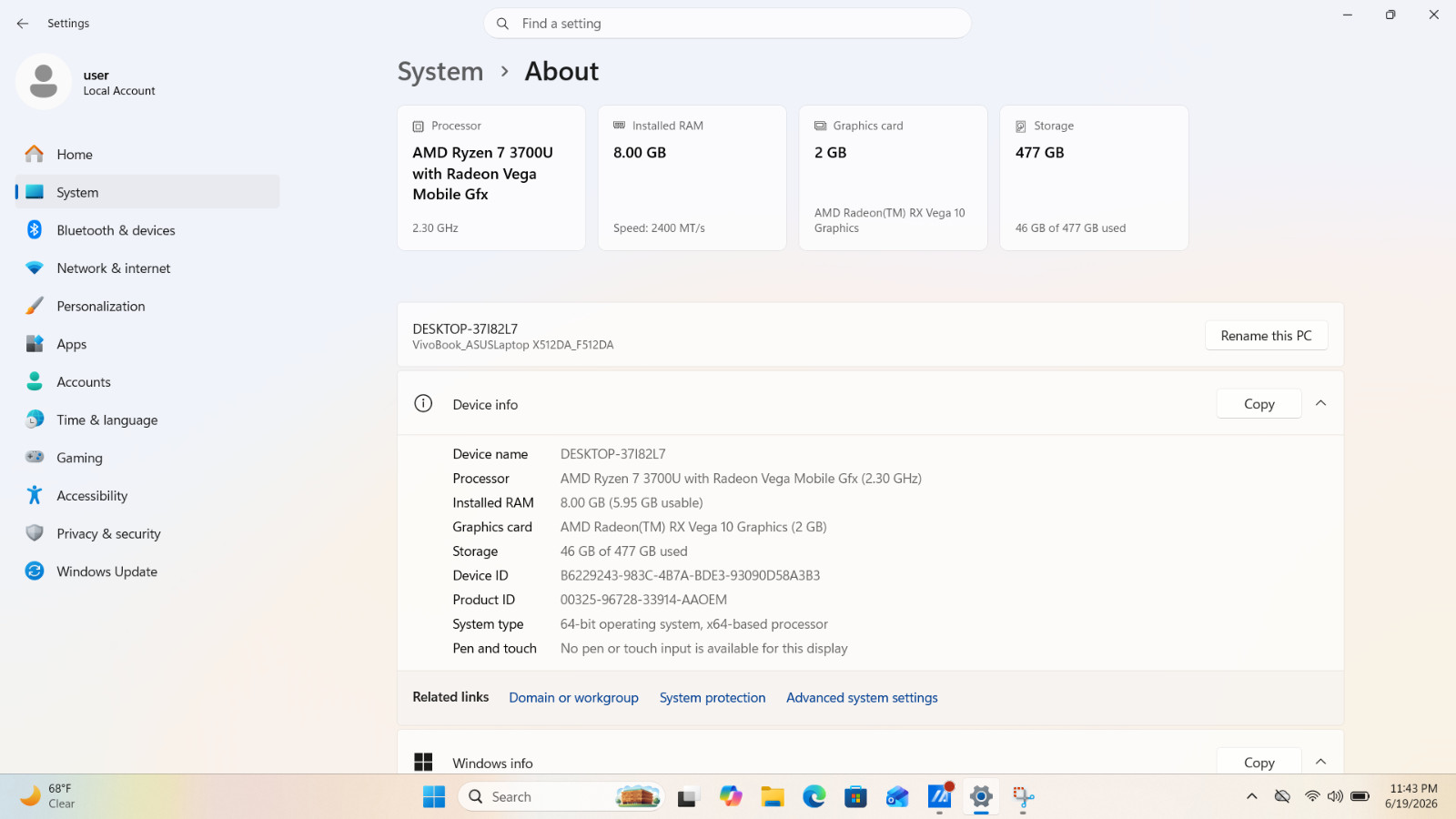 ASUS Vivobook 15 F512DA Laptop – Ryzen 7