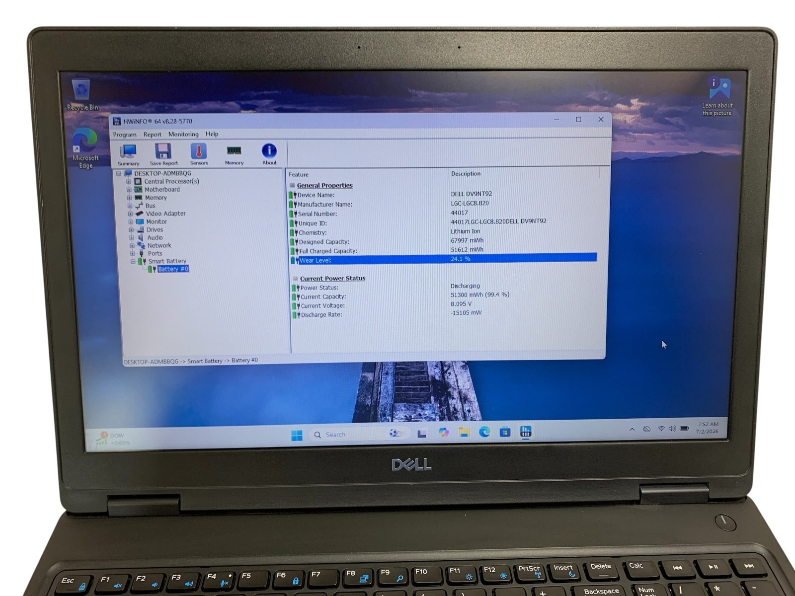 Dell Latitude 5590 15.6″ Laptop – Core i5-8350u 32GB RAM 1TB NVMe SSD Win11P