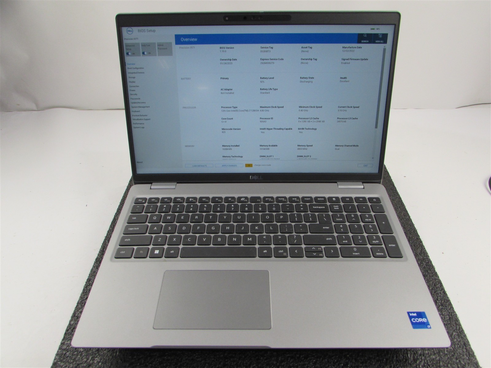 DELL PRECISION 3571 1920X1080 FHD CORE I7-12800H 512GB 16GB RAM T600 NO O.S