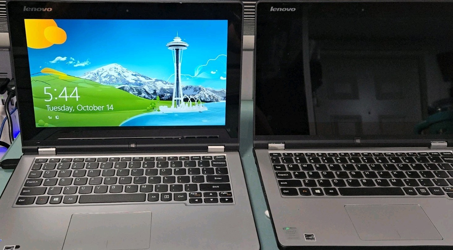 2 Lenovo Yoga 2 11 – Intel Pentium N3540 @2.16GHz – 4 GB RAM + 500GB HDD EACH