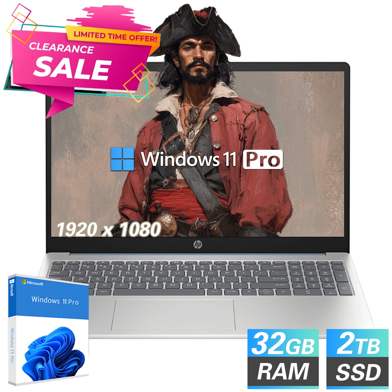 HP 15.6″FHD Touch Laptop Intel Core i3 N305 UpTo 32GB RAM 2TB SSD Win11Pro /Used