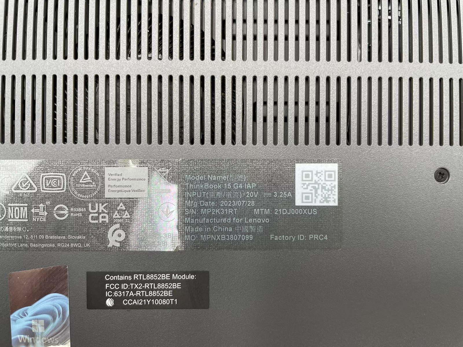 Lenovo ThinkBook 15 G4 IAP Used 15.5″ (i5-1235U-16GB-256 GB NVMe)