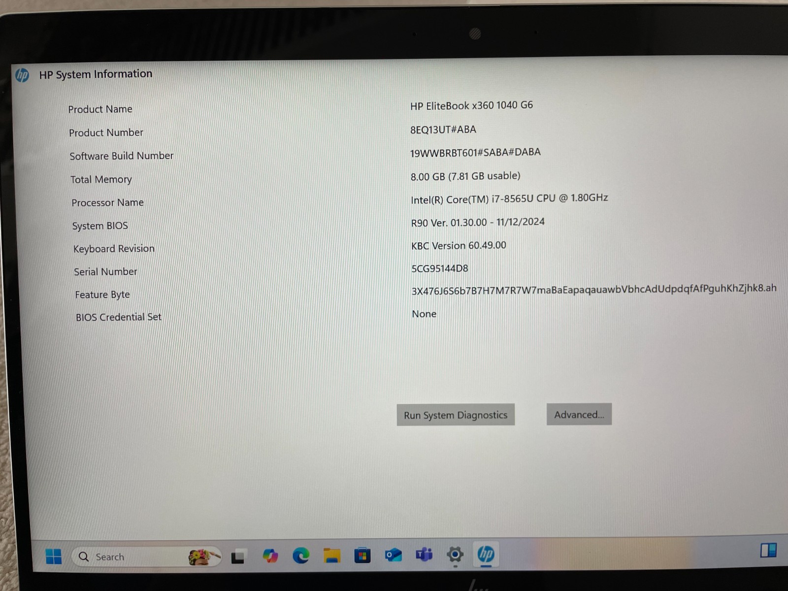 HP EliteBook x360 1040 G6 2-in-1 Laptop 14″ FHD Touch i7-8665U 120GB SSD 8GB RAM