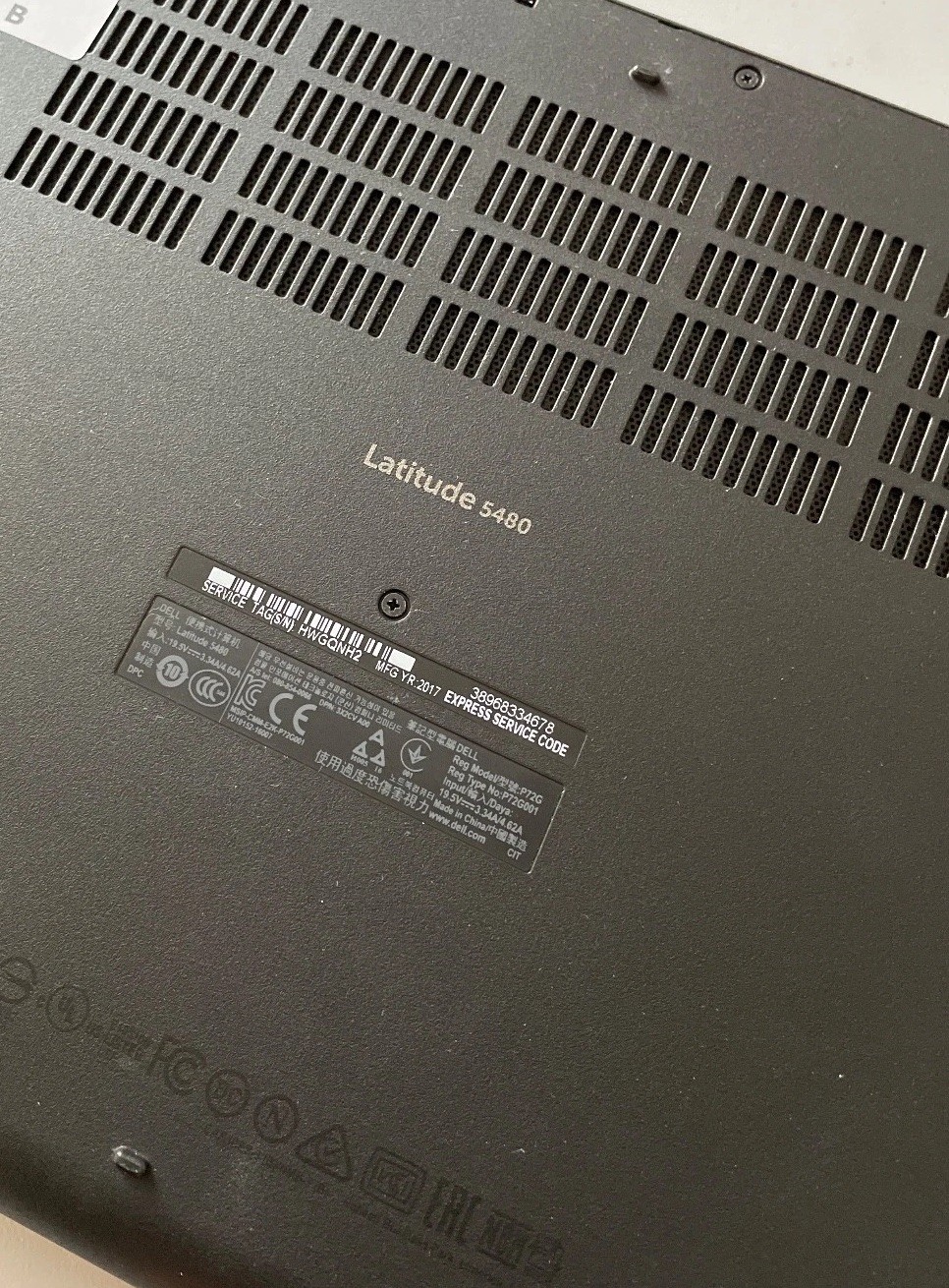 Dell Latitude 5480 14.1″ Core i5 7th Gen Incomplete No RAM, No SSD, No Batt