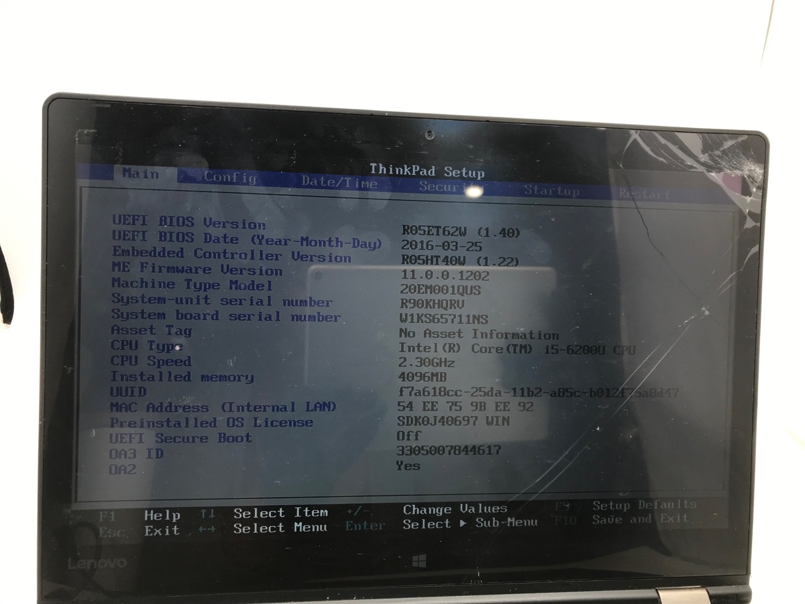 Lenovo ThinkPad Yoga 460 Intel i5-6200U 14″ – BOOTS/BAD DISPLAY/MISSING KEYS-MZ