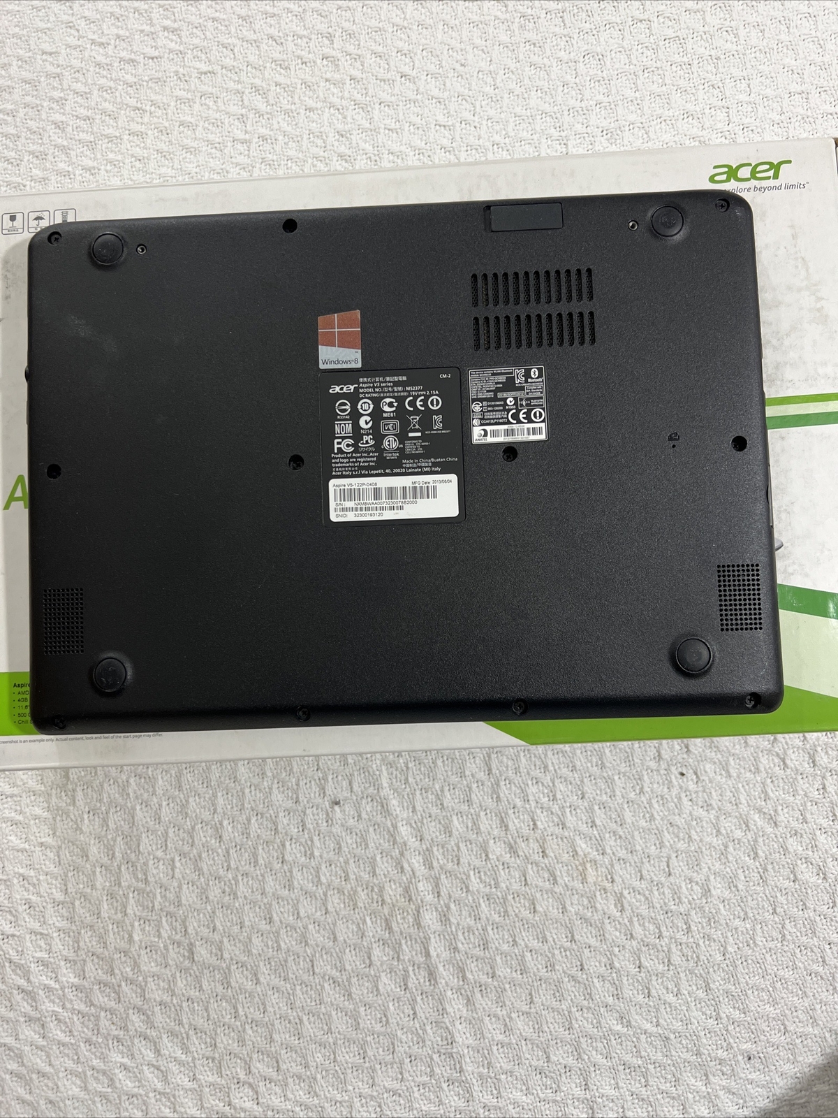 Acer V5-122P 0408 TOUCH 11.6″AMD A4-1250 4GB RAM, 500 GB HD Window8 HDMI Webcam