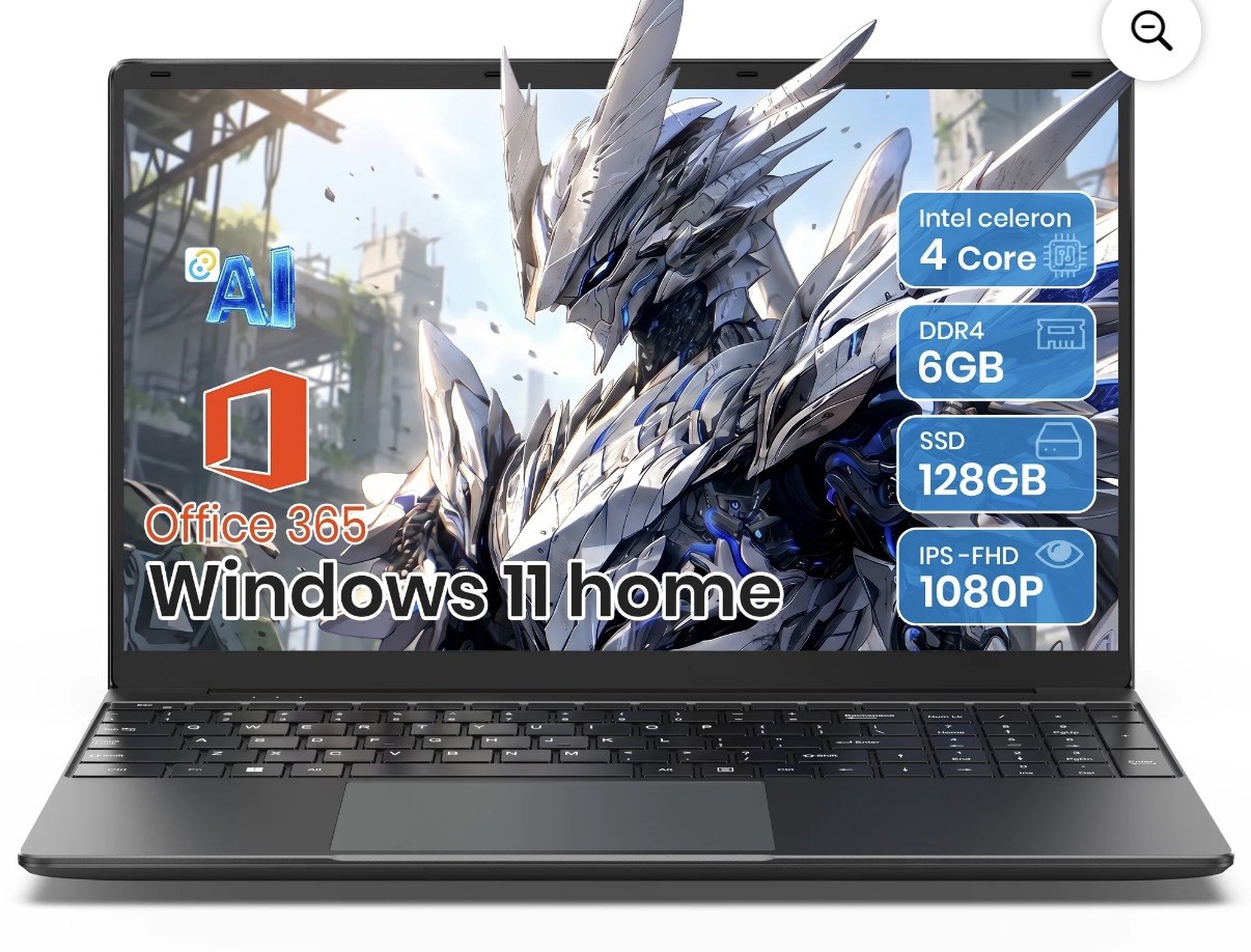 SGIN 15.6in Laptop 6GB DDR4 128GB SSD Windows 11 w/ 4-Core Intel Celeron Laptop