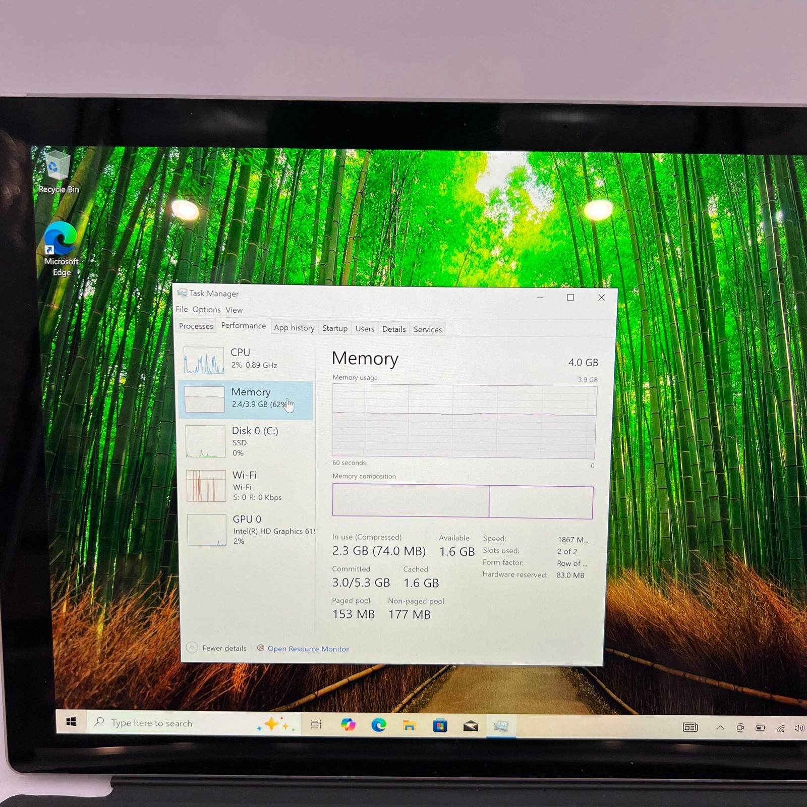 Microsoft Surface Pro 1796 | Intel Core M3-7Y30 | 4GB RAM | 128GB Silver Used