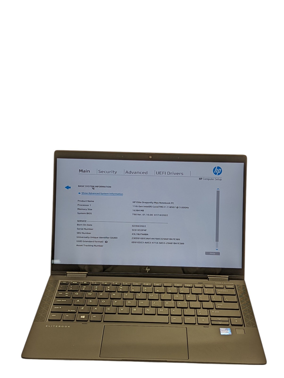 Hp Elite Dragonfly Max i7-1185G7 3.00GHz 512GB SSD 16GB Ram Grade C Low Battery