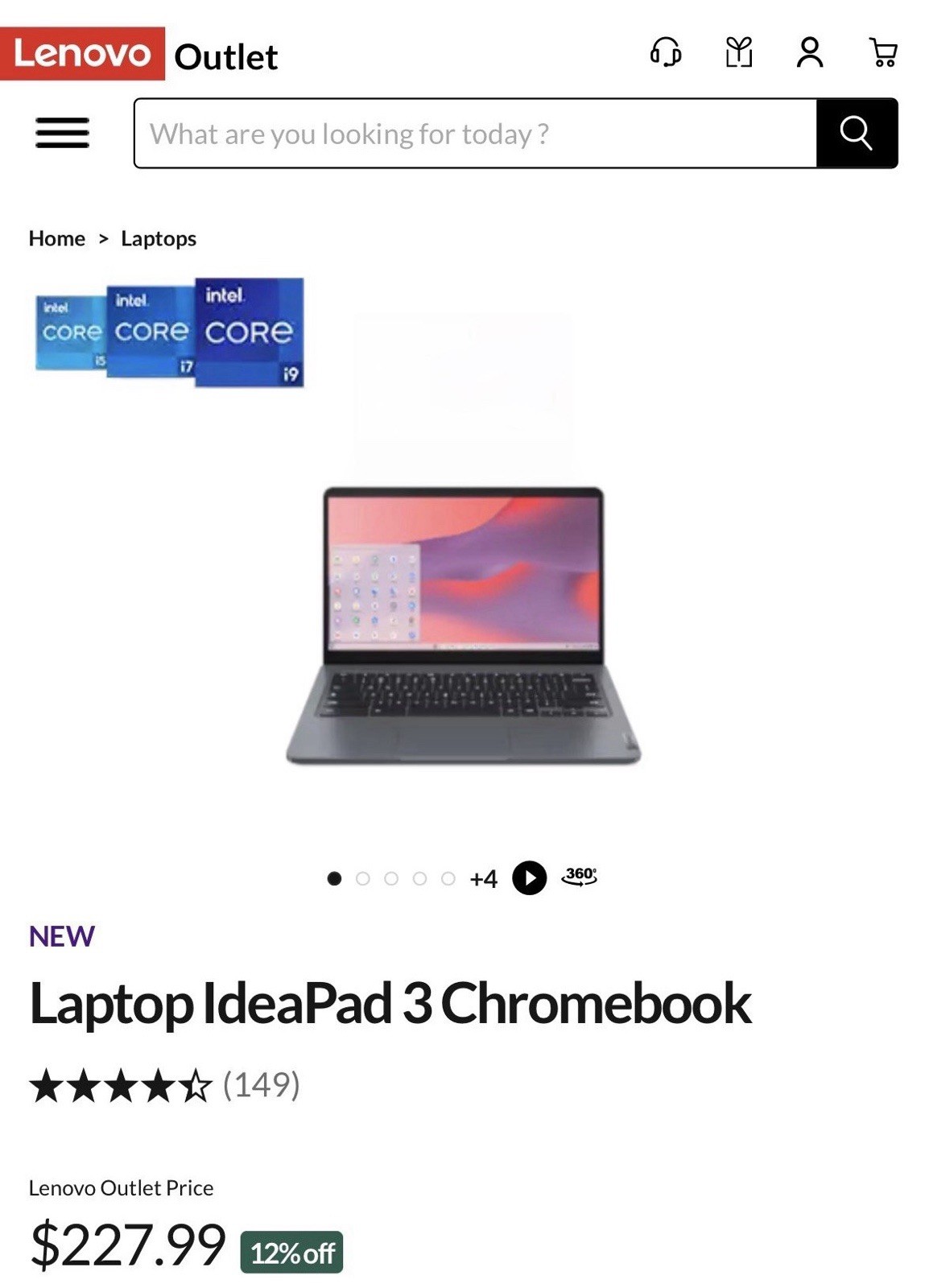 Lenovo IdeaPad 3 Chrome 15IJL6 15.6″ Chromebook Celeron N4500 4GB RAM 64GB SSD