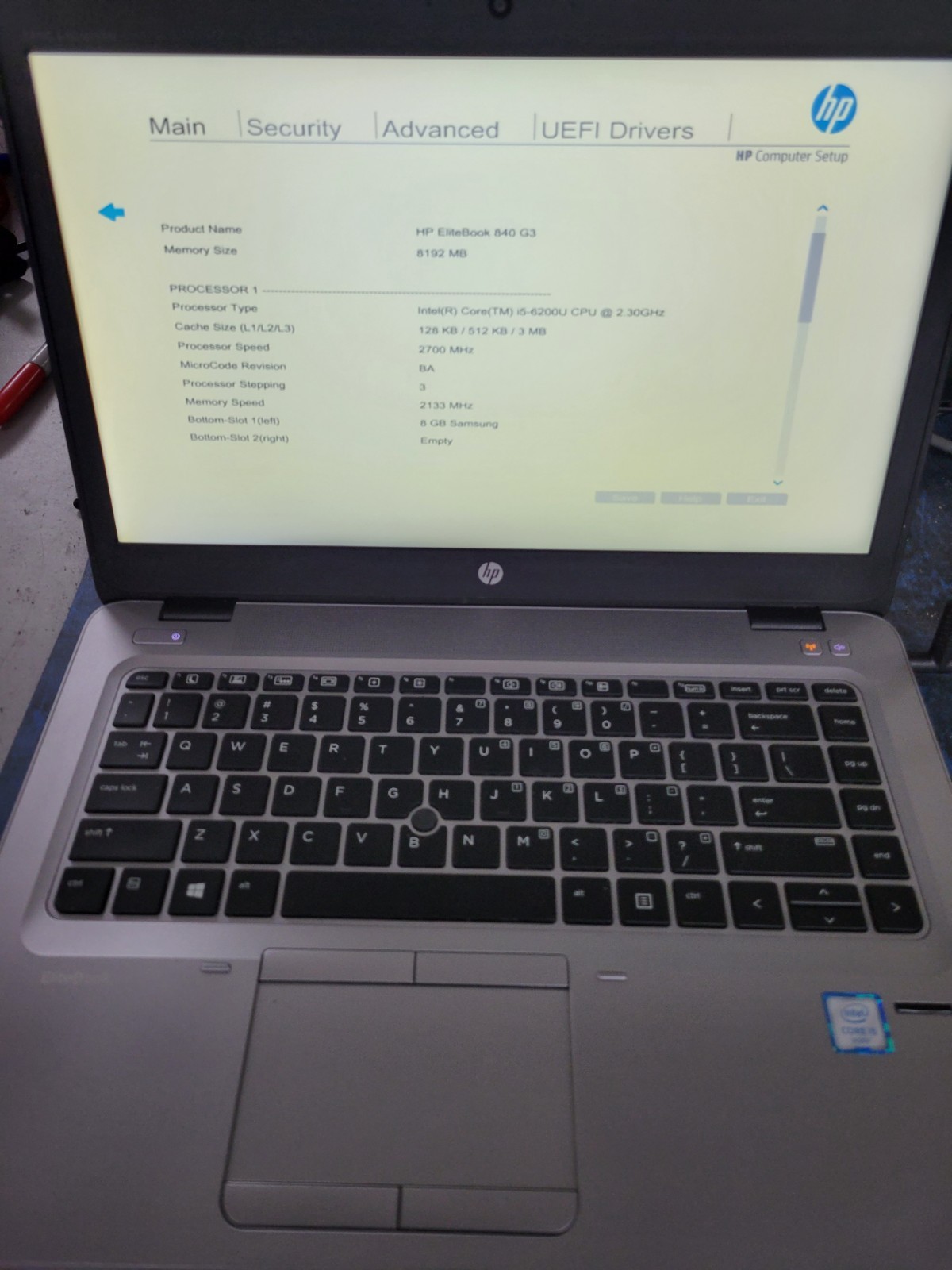 HP EliteBook 840 G3 i5-6200U@2.3GHz 8GB RAM *No HDD/No OS/BIOS* | C919