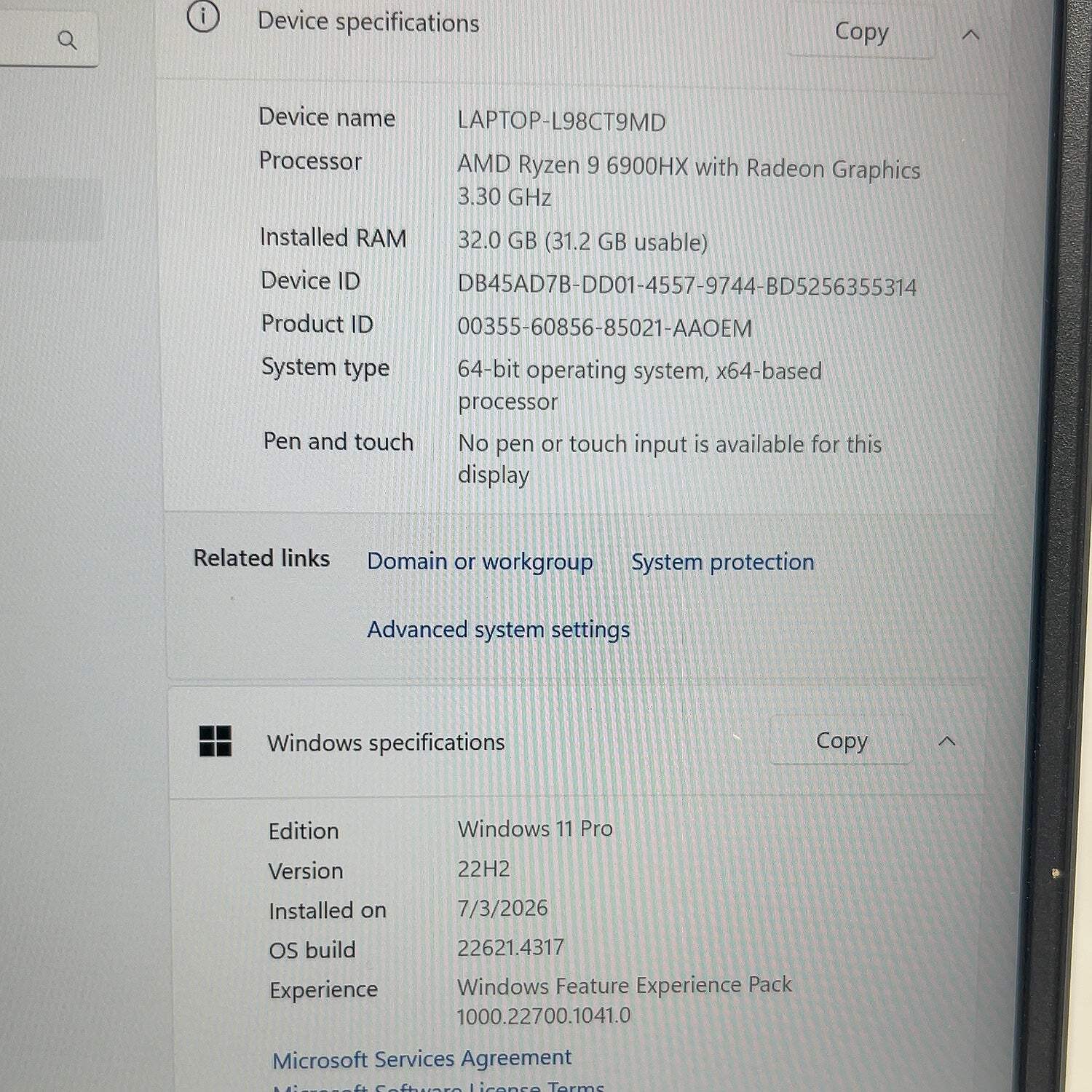 HP Omen 16Z-N000 16″ Ryzen 9 6900HX 3.3GHz 32GB RAM 1TB SSD AMD Radeon RX 6650M