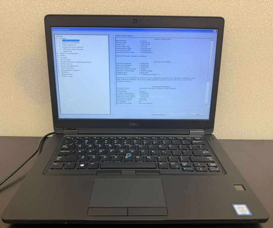 Dell Latitude 5490 14″ i5-7th Gen 8GB Ram No Drive No Battery