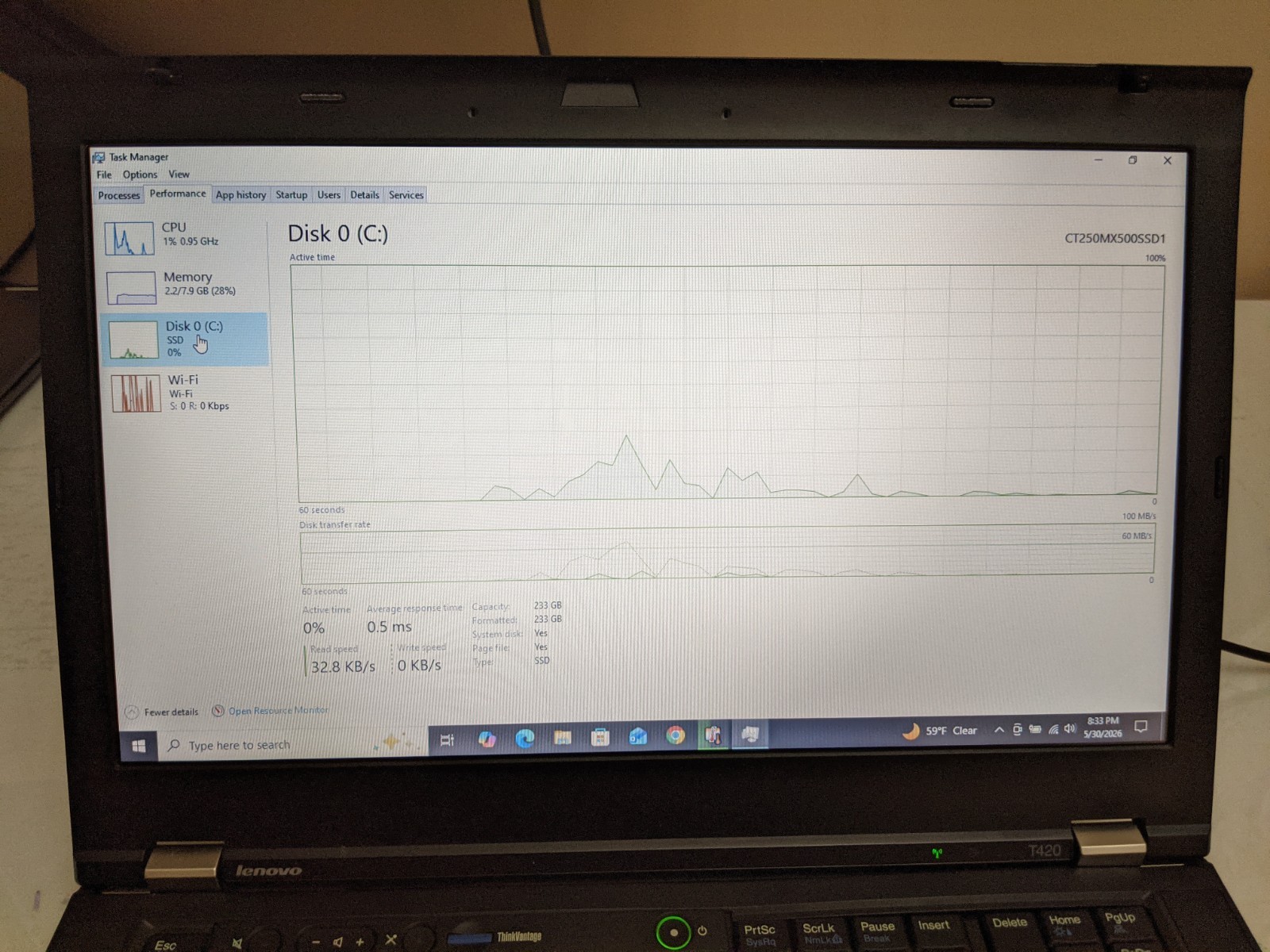 Lenovo ThinkPad T420 Quad Core i7 2720QM 8GB 250GB SSD Win 10 Pro – Grade A