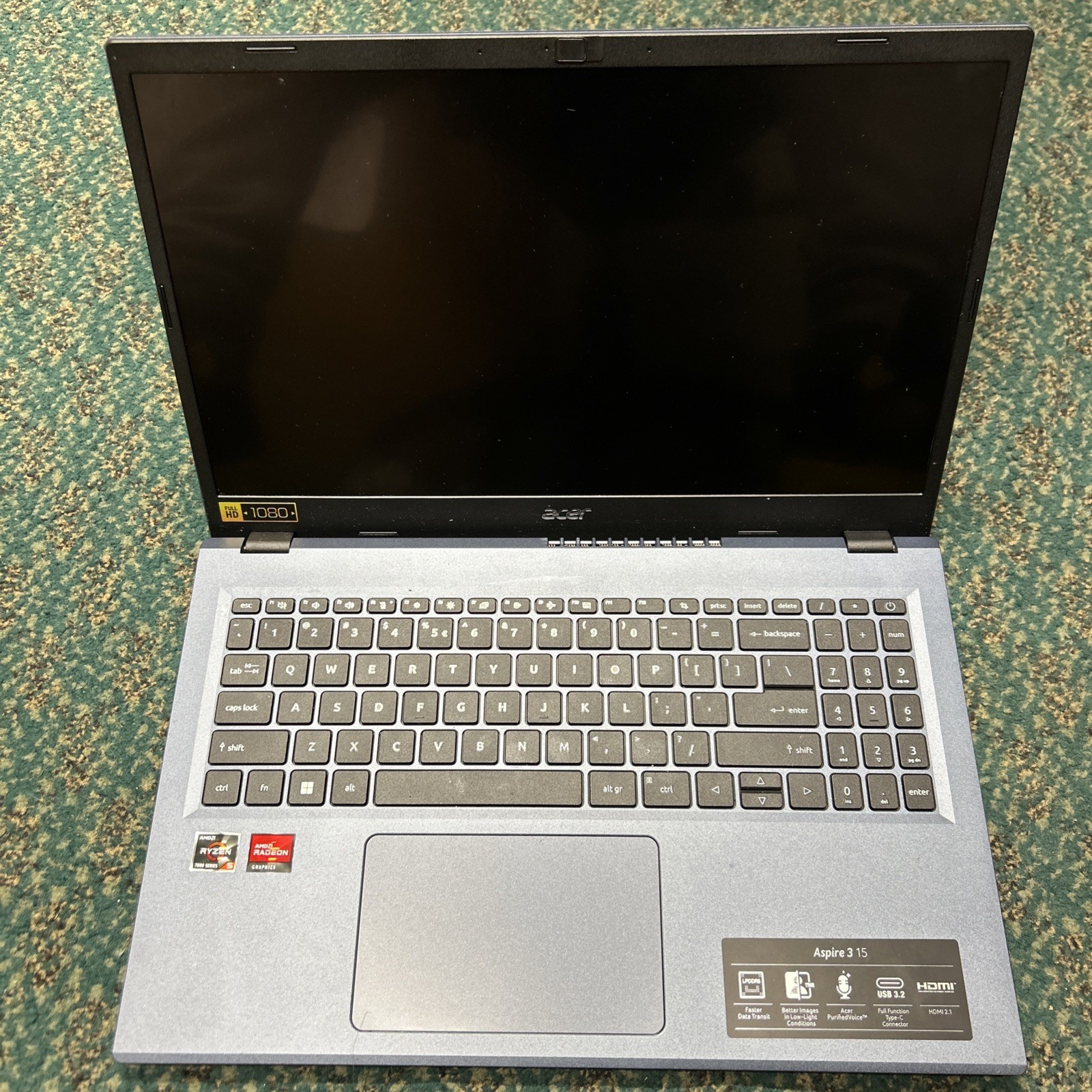 Acer Aspire 3-15.6in Laptop 2.8GHz 16GB 1TB SSD AMD Ryzen5 Touchscreen Free SH