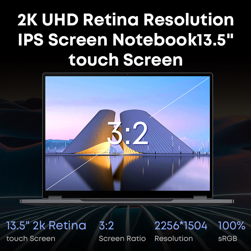 CHUWI 13.5” FreeBook 2-in-1 Windows 11 Laptop LPDDR5 12GB 512GB SSD Intel N100