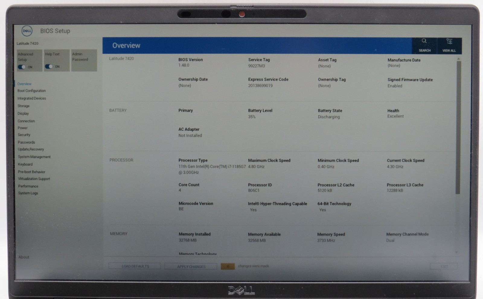 Dell Latitude 7420 i7-1185G7 @ 1.80GHz 32GB DDR4 256GB m2 Win11 Pro