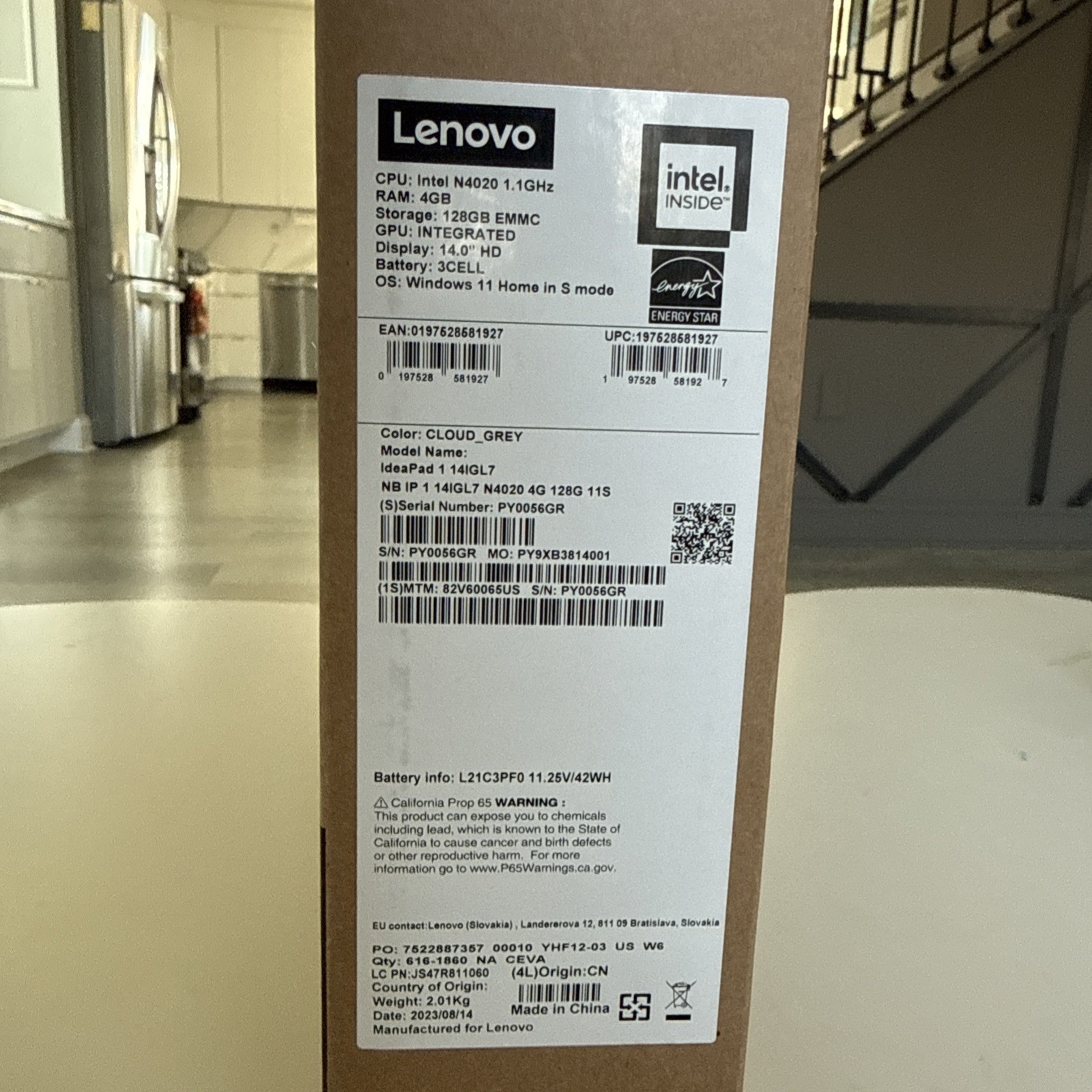 New Lenovo Ideapad 1 14″ 14IGL7 Laptop Intel Celeron N4020, 4GB Ram, 128 GB EMMC