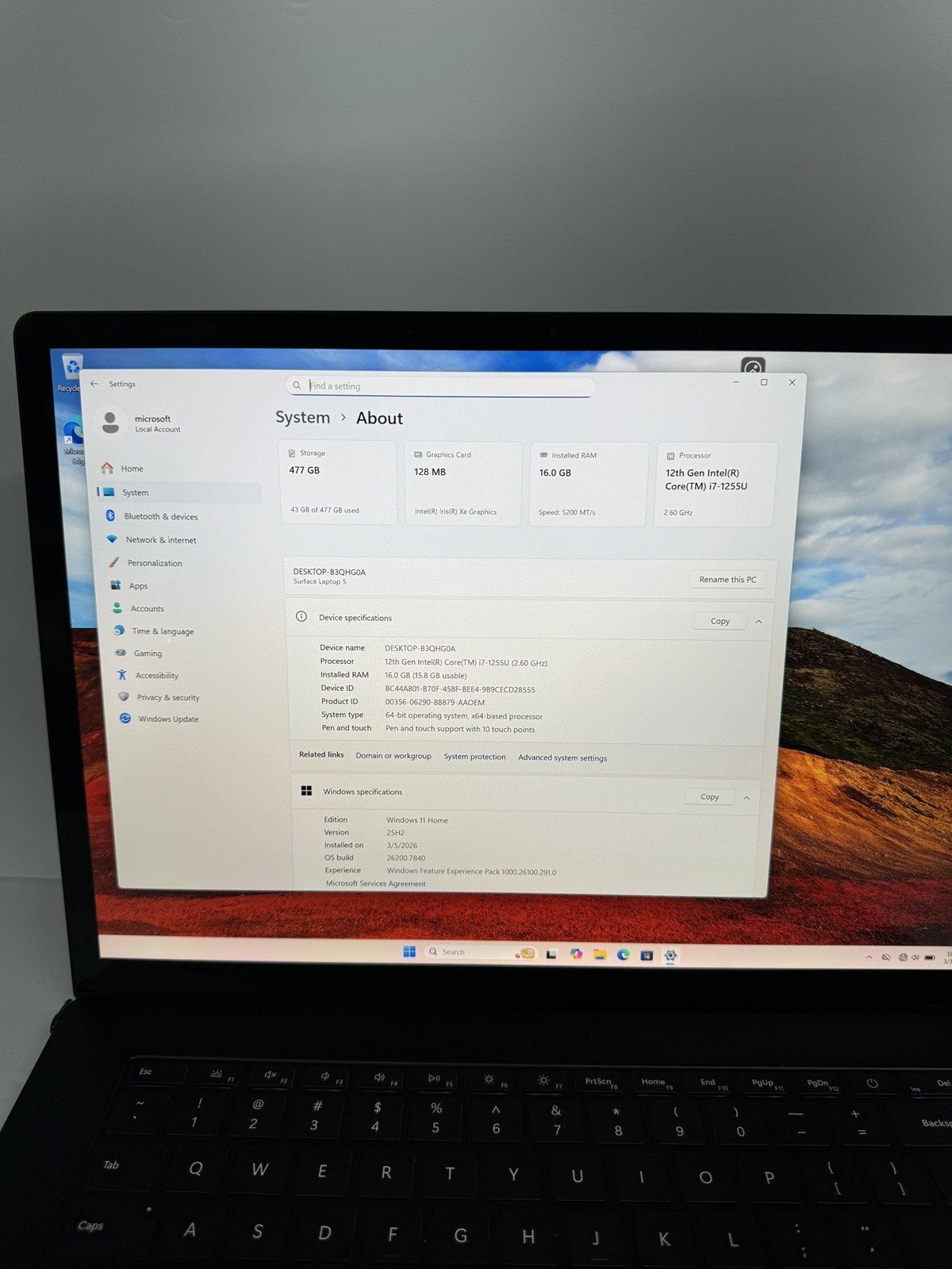 Microsoft Surface Laptop 5, 15”/ i7-1265U, 16GB, 512GB, Touchscreen- USED‼️