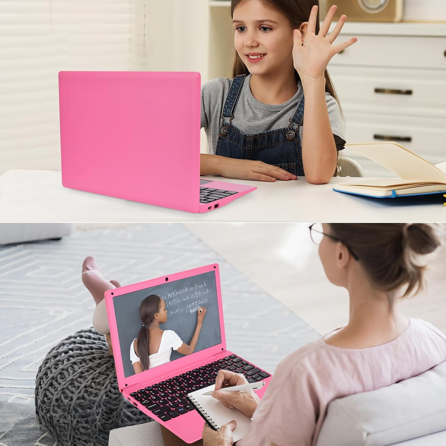 Mini 10.1 Inch Android 12 Laptop Computer, Portable Small Netbook Computer with