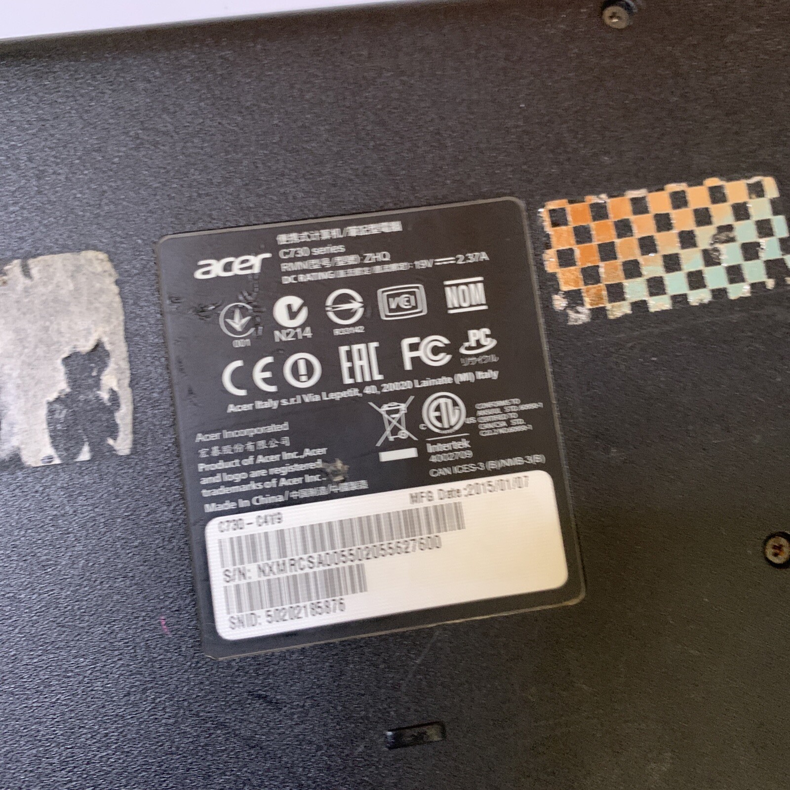 Acer C730-C4V9 Chromebook 11.6″ Intel N2930 2.16 GHz *Missing Key + Flat Battery