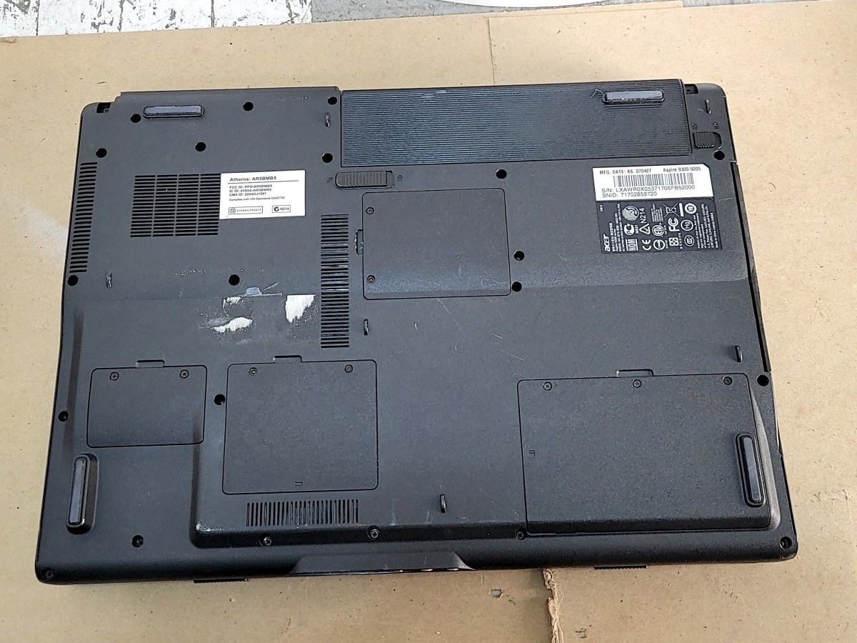 ACER ASPIRE 9300 MS2195 Laptop AMD TURION 64 X2 MOBILE TL-50 2GB 120GB SEE NOTES