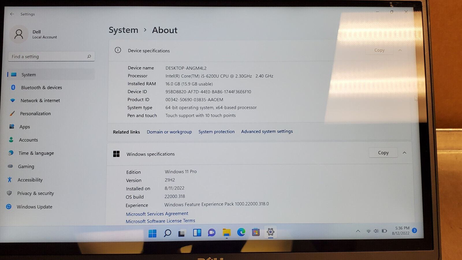 Dell Latitude E5470 14″ i5-6300U 2.4GHz 16GB RAM 500GB SSD WIN 11 Pro FHD TOUCH