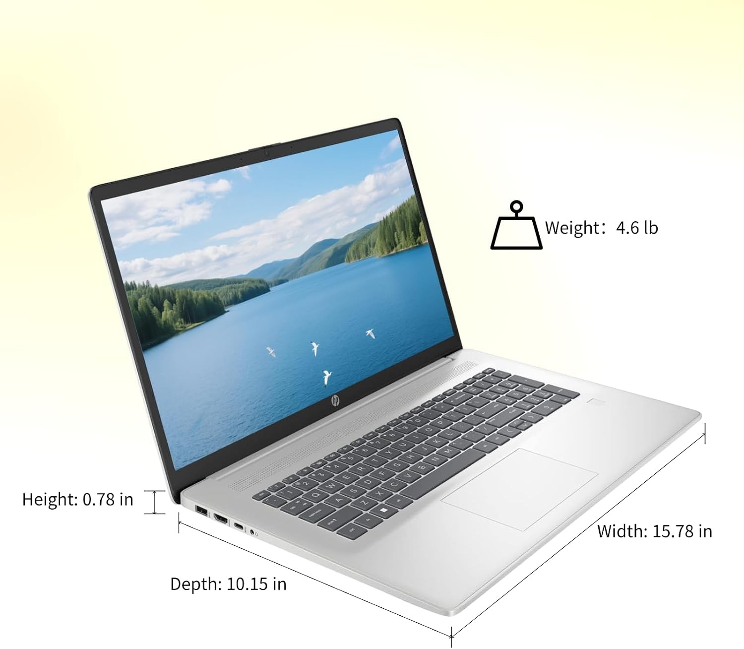 HP 17.3 Laptop Intel 10-Core i5 1334U Backlit Keyboard Win11Pro 16GB RAM 1TBSSD