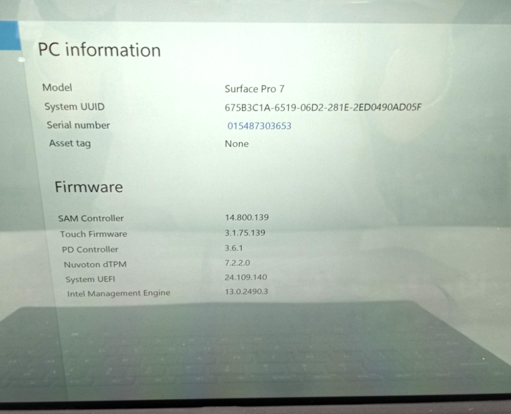 Microsoft Surface Pro 7 TOUCH i3-1005G1@1.20 4GB RAM 128GB NVMe Win11P +MC720*!