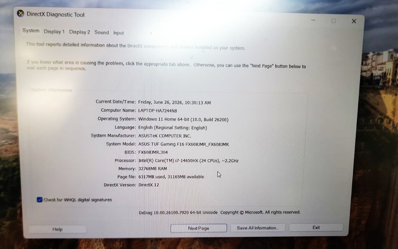 ASUS TUF F16 16in Intel i7 14650HX 32GB RAM 1TB SSD RTX 5060 – FREE FAST SHIP