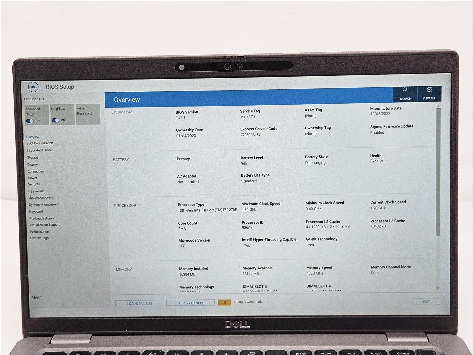 Dell Latitude 5431 16GB 256GB SSD i7-1270P 14″ HDMI Thunderbolt 4 Win11 Home