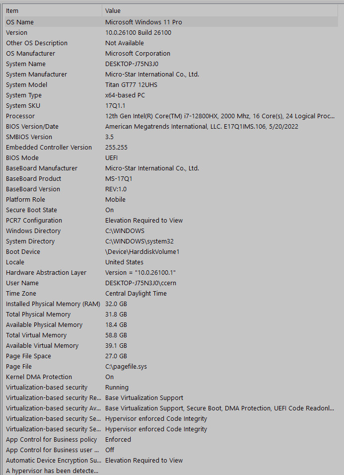 MSI Titan GT77 12UHS 8TB SSD 3080 Ti (16GB) 175WTGP i7-12800HX 32 GB RAM
