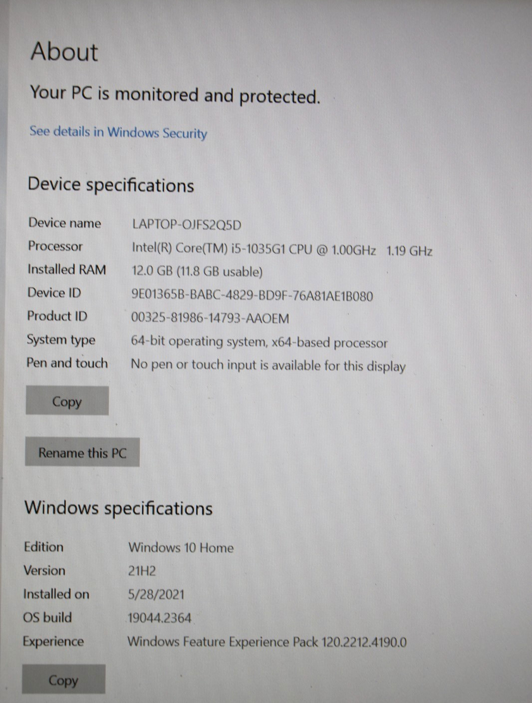Asus Vivobook 15 F512J 15.6″ i5-1035G1 1.0GHz 12GB RAM 256GB SSD – Silver
