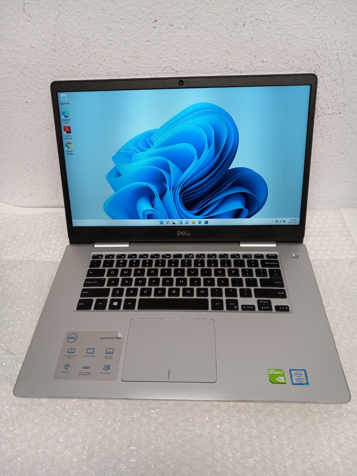 Dell Inspiron 15 7000 Intel Core i5-8265U 1.6GHz 8GB 1TB HD/SSD W11 NVIDIA MX250
