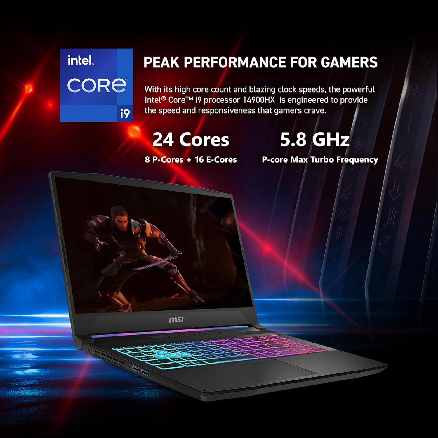 Katana 15 HX 15.6” 165Hz QHD+ Gaming Laptop: Intel Core I9-14900Hx, NVIDIA Gefor