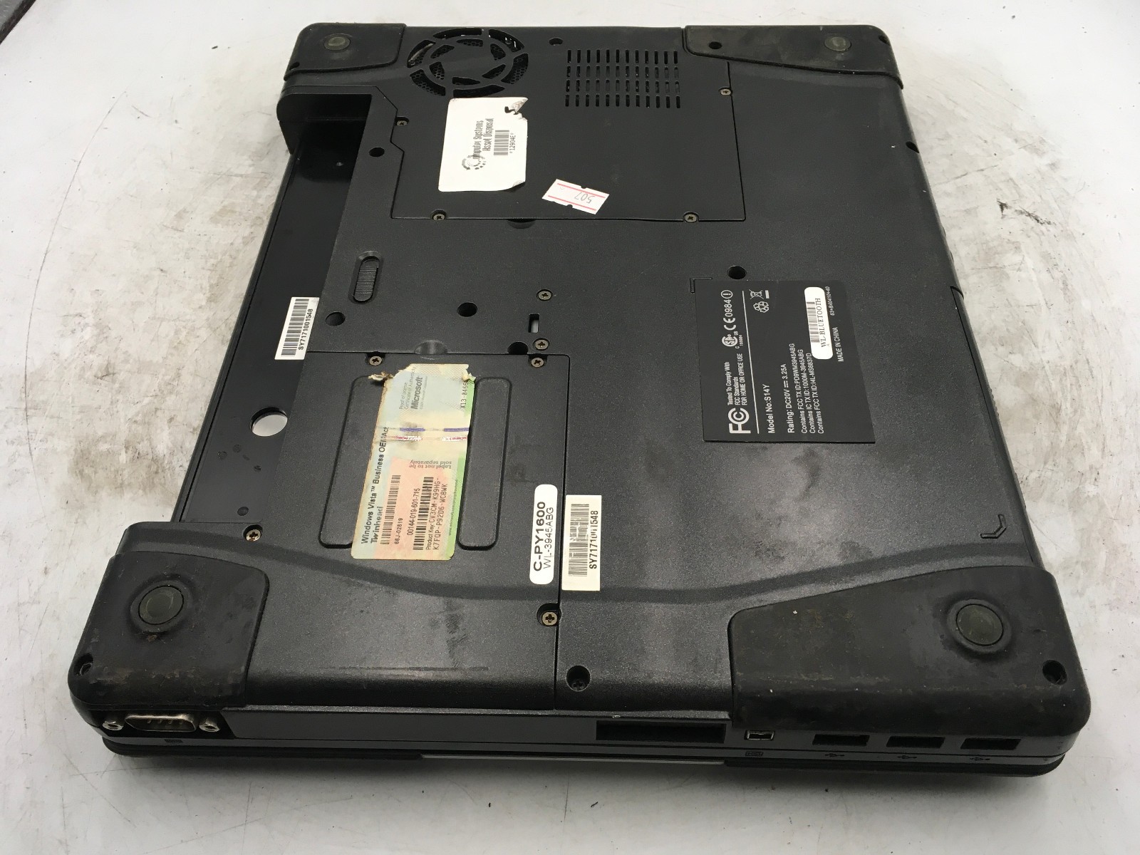 DURABOOK S14Y NOTEBOOK -BOOTS TO BIOS- INTEL CORE 2 DUO T2050 – 1GB RAM -READ-BB