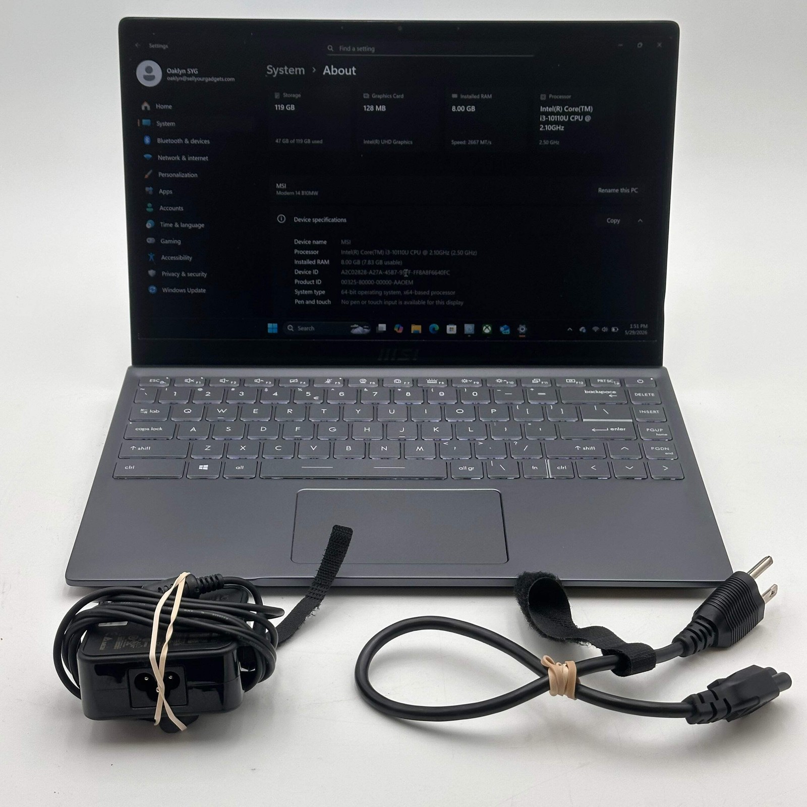 MSI Modern 14 B10MV 14-inch Blue Laptop