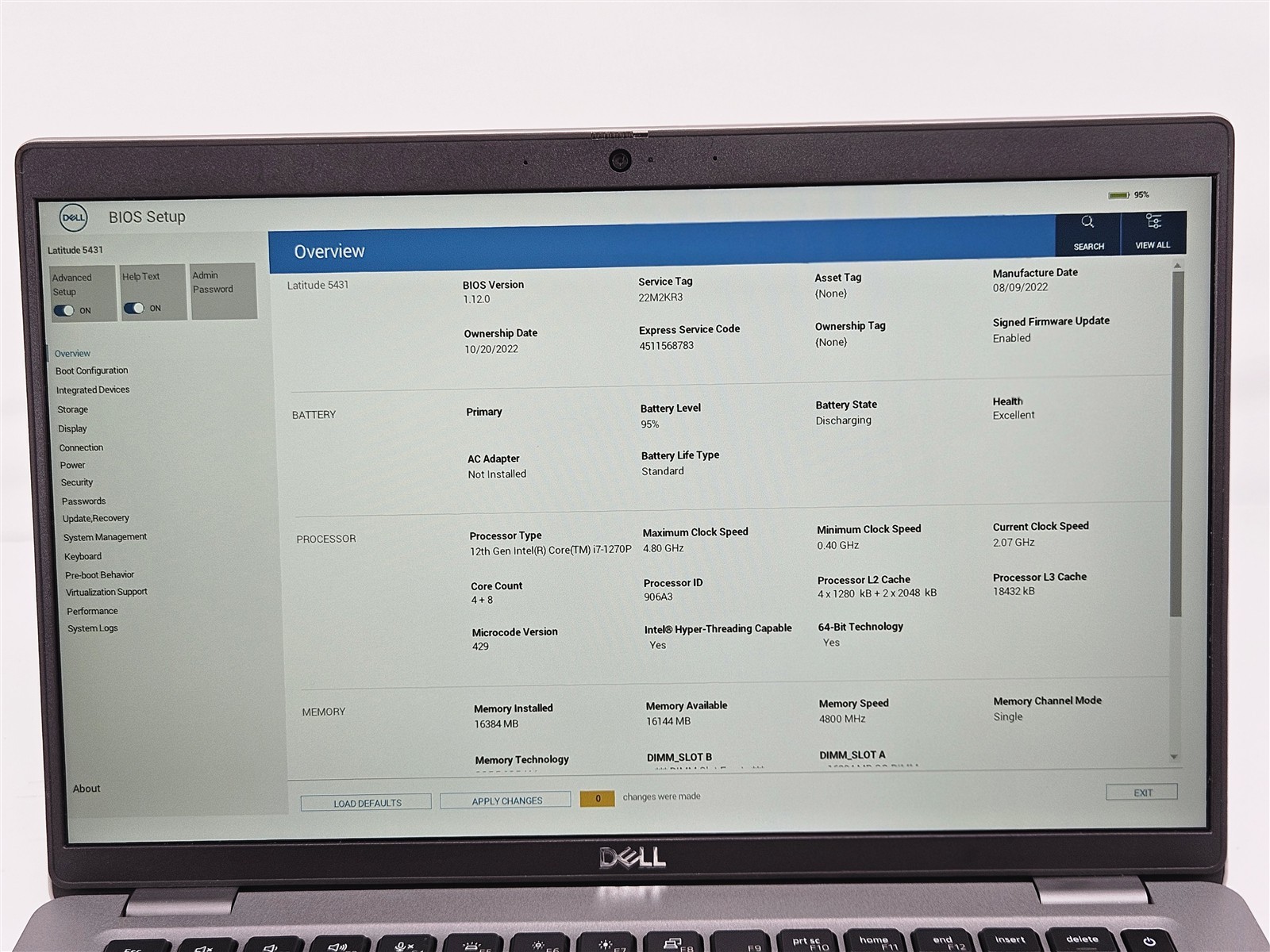 Dell Latitude 5431 Intel Core i7-1270P 16GB RAM 256GB SSD 14″ FHD Gray
