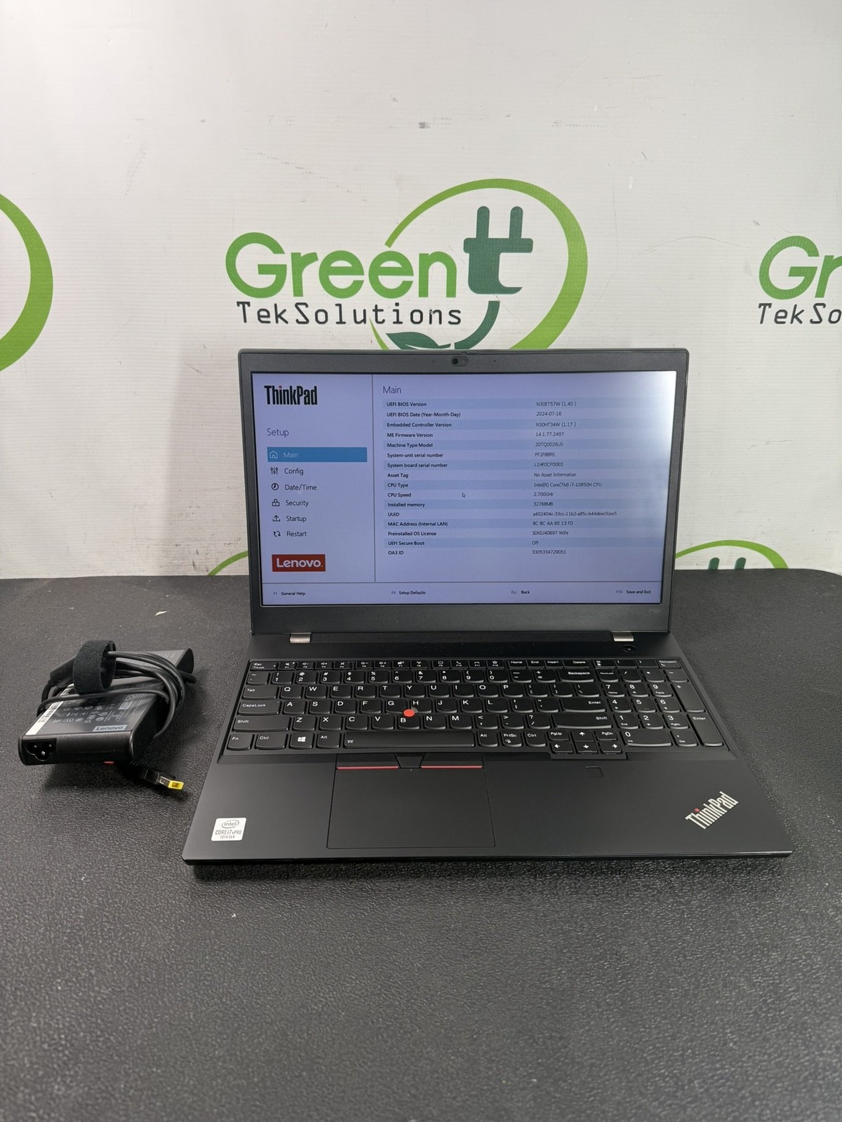 Lenovo ThinkPad P15v Gen 1 15.6″ i7-10850H 2.7GHz 32GB DDR4 NO SSD P620 – READ