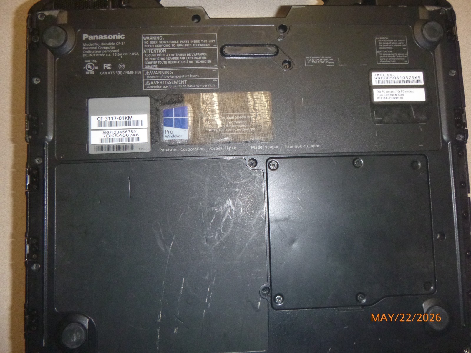 Panasonic Toughbook i5 5300M 2.3GHz 8GB 256GB – Win 11 Pro – MK5 -CF-3117-01KM