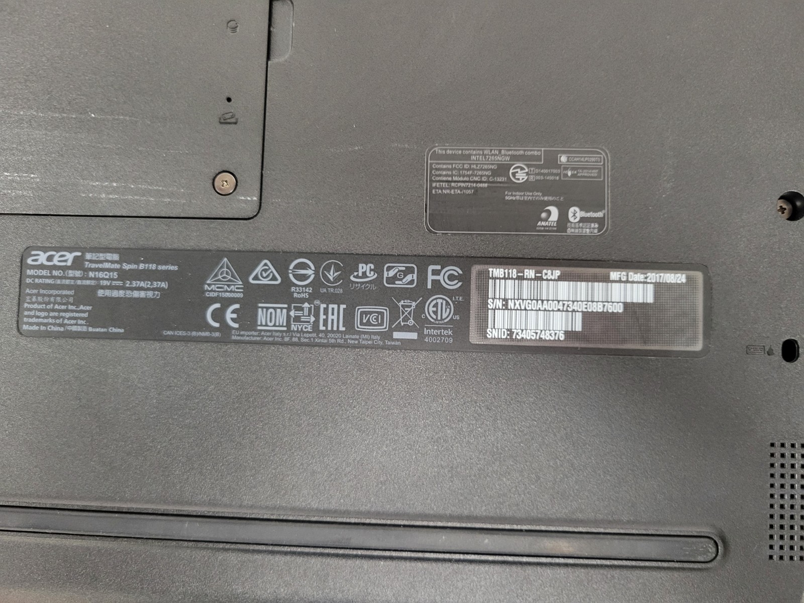 9x Acer Travelmate Spin TMB118-RN-C8JP 4GB RAM 64GB SSD *AS IS/READ* | C1067DS*